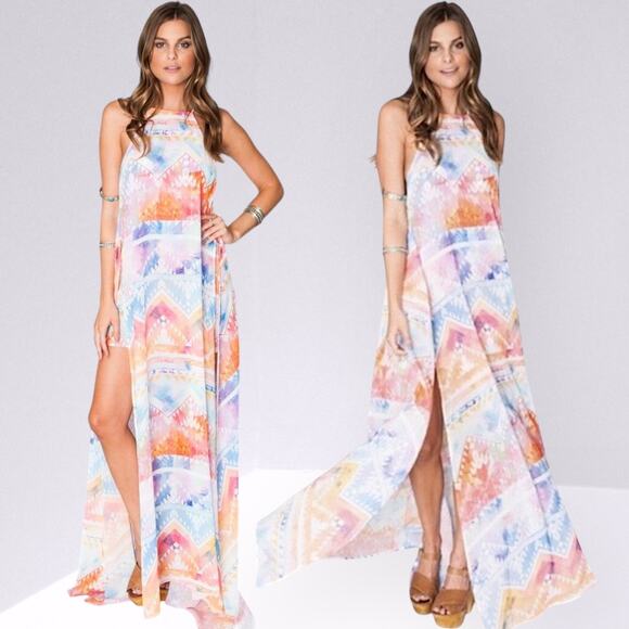 SHOW ME YOUR MUMU Bronte Salvation Mountain Maxi Dress Tropical Beach Cruise - Picture 1 of 13